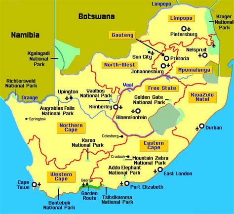 Detailed Map Of South Africa Its Provinces And Its Major