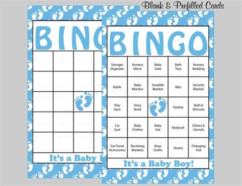 Click here to view the full post and download links. 60 Baby Feet Baby Shower Bingo Cards Blank by CelebrateLifeCrafts