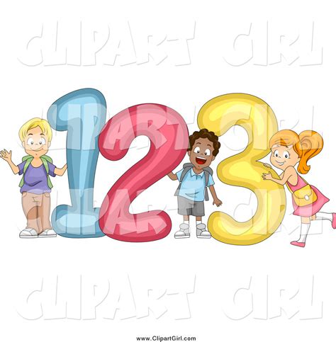 Clip Art Of Cute Diverse School Children With 123 Numbers By Bnp Design