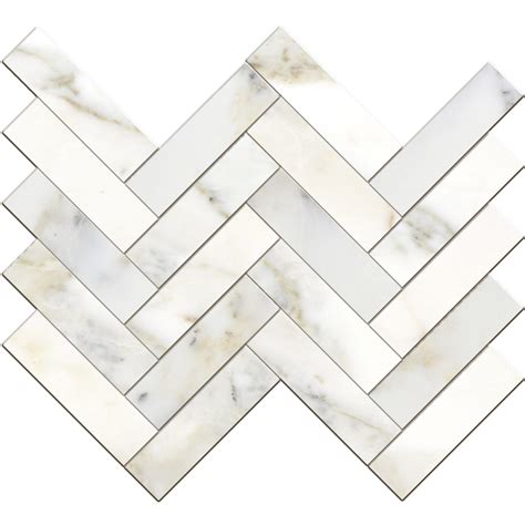 Calacatta Gold 1½ X 5½ Honed Herringbone Mosaic Pera Tile