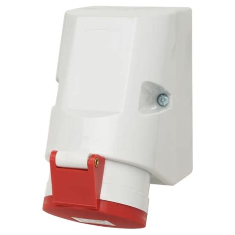 Cee Norm 32a 5 Pin Surface Mounted Socket 3pne Ip44 Red