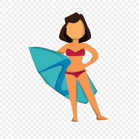 Woman In Bikini Clipart Transparent PNG Hd Sexy Bikini Woman Short Hair Woman Blue Surfboard