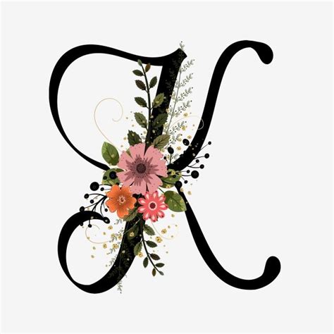 alphabet letter k with flowers and leaves fonte alphabet letter k design alphabet letters