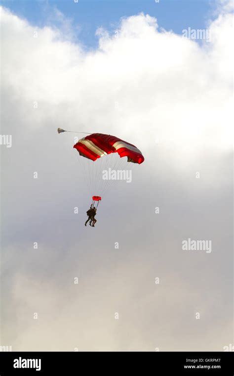Skydiver Parachute Open Stock Photo Alamy