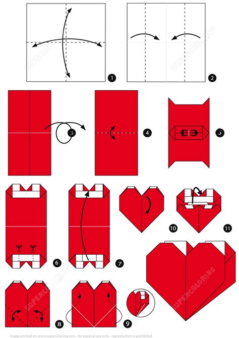 Free Printable Origami Heart Instructions