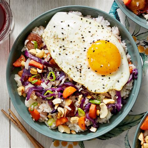 Recipe Shiitake And Red Cabbage Fried Rice With Sunny Side Up Eggs