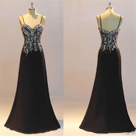 Prom Dresses Black Prom Dressessheath Prom Dresses Crystal Evening Dresses Custom Made Party