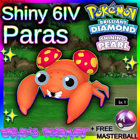Shiny Paras 6iv Pokemon Brilliant Diamond And Shining Pearl Etsy