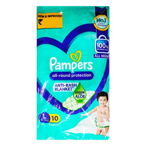 Buy Pampers All Round Protection Diaper Pants L 10s Online At Best