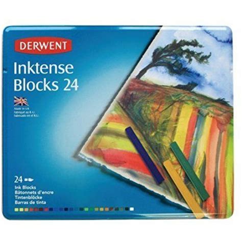 Derwent Drawing Supplies Inktense Ink Blocks 4mm Core Metal Tin 24
