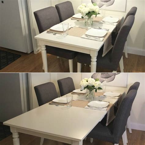Round top white dining table home kitchen coffee table wooden legs furniture. INGATORP Extendable table, white - Google Search | Ikea ...
