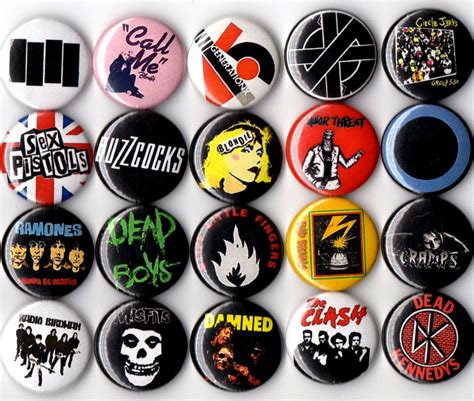 Punk Set Of 20 Button Pin Badges Starter Kit Button Pins Punk Ramones