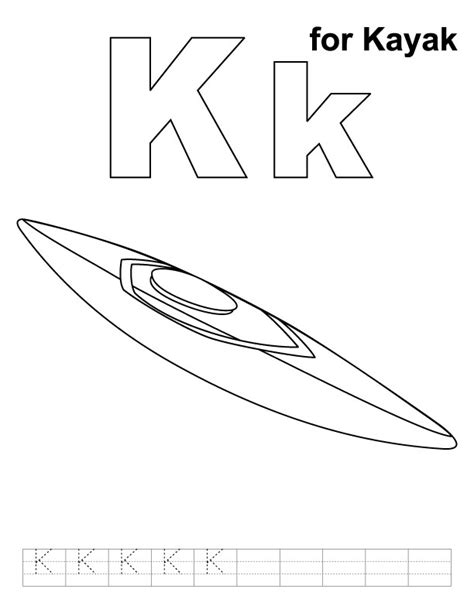 Just click on any of the coloring pages below to get instant access to the printable pdf version. K for kayak coloring page with handwriting practice ...