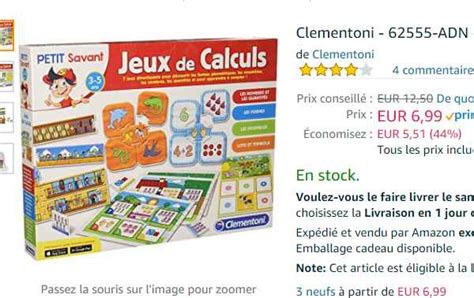 Jouets Educatif Clementoni Jeux De Calcul à 525€ Prime Amazon