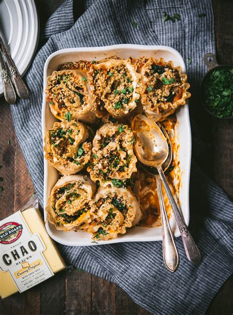 Roll the lasagna noodles and place them cut side down in the baking dish. Vegan Butternut Squash and Mushroom Lasagna Roll-Ups ...