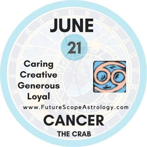 June 21 Zodiac Cancer Birthday Personality Zodiac Sign