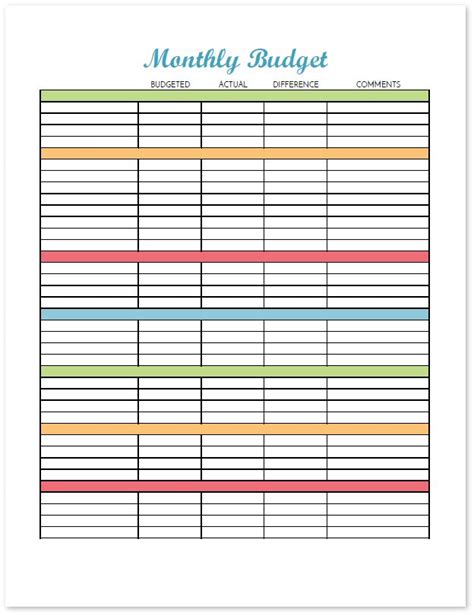 Use This Blank Budget Worksheet And Choose Your Own Categories To