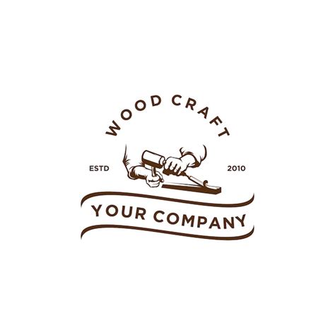 Premium Vector Vintage Wood Craft Logo