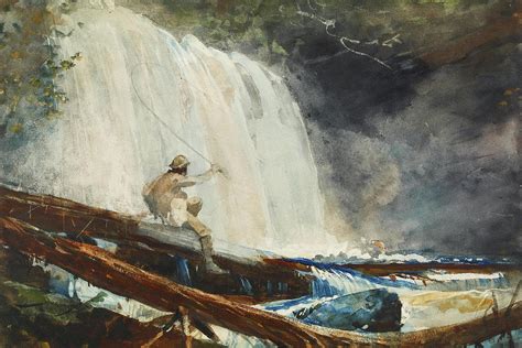 Waterfall In The Adirondacks Painting By Winslow Homer Fine Art America