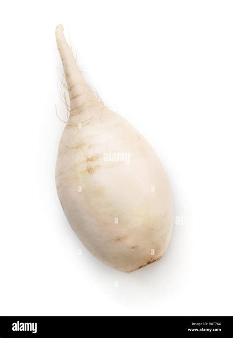 Top View Of Fresh Daikon Radish Isolated On White Stock Photo Alamy