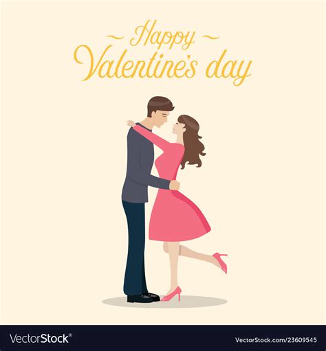 Happy Valentines Day With Loving Couple Royalty Free Vector
