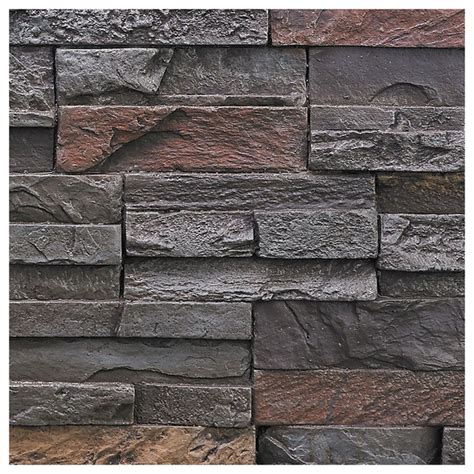 Sample Faux Stacked Stone Wall Panel Almond