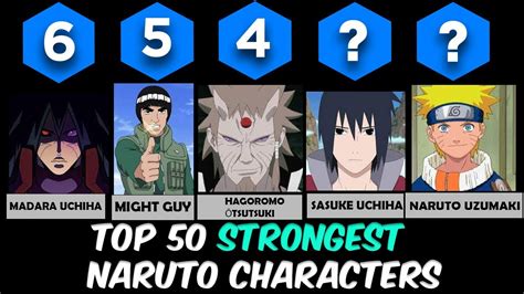 Top 50 Strongest Naruto Characters Youtube