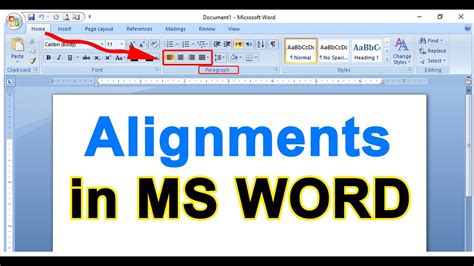 Alignment In Ms Word Youtube