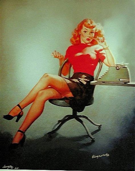 Gil Elvgren Pin Ups Mad Men Office X Signed Office Pinup Etsy Espa A