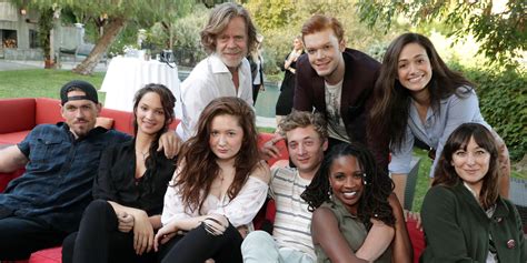 emmy rossum and ‘shameless cast watch season 7 premiere at william h macy s home cameron