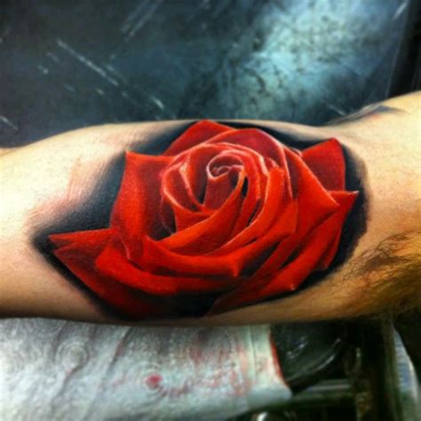 Red Realistic Rose Tattoo On Arm Tattoomagz › Tattoo Designs Ink