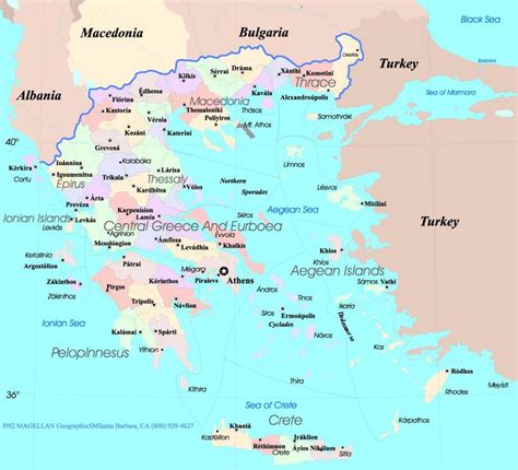 Map Of Greece And Islands Greece Map Islands Southern Europe Europe