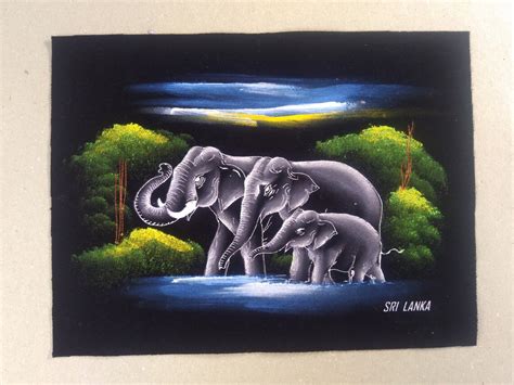 Sri Lankan Elephant Wall Art Oil Painting T Etsy