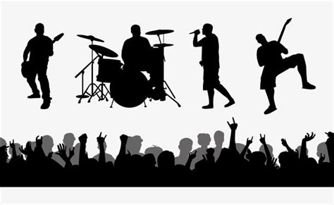 Performance Silhouette Png Images Rock Band Live Performances Vector
