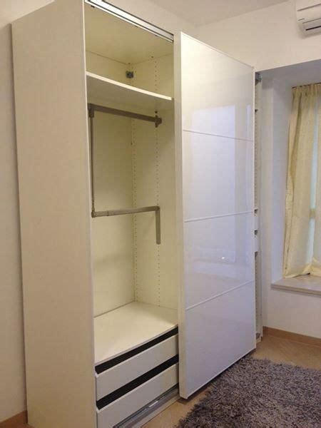 If you are using the doors, you would need to cut the doors too to fit the new frame size. IKEA PAX wardrobe with sliding door | Secondhand.hk