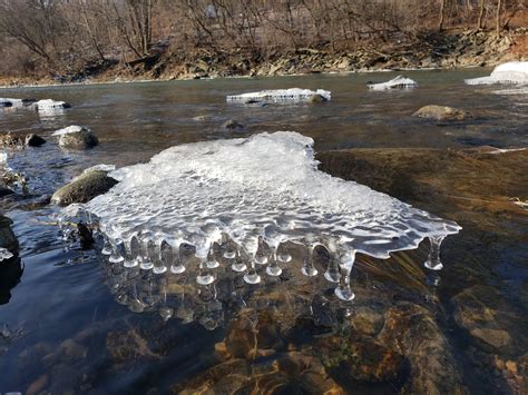 Ice Formation Created As The River Level Dropped