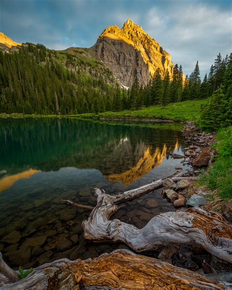 Golden Summer Sunrise At Blue Lakes In The Mt Sneffels Wilderness