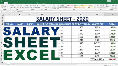 Create Basic Salary Sheet In Ms Excel 2019 Youtube