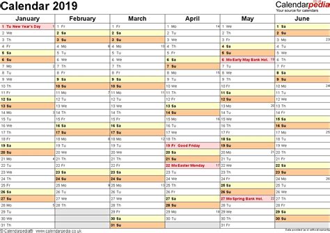 Printable Year Calendar 2019 2020 With Space To Write