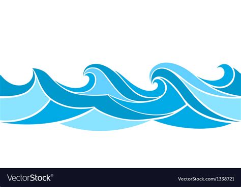 Stylized Waves Royalty Free Vector Image Vectorstock