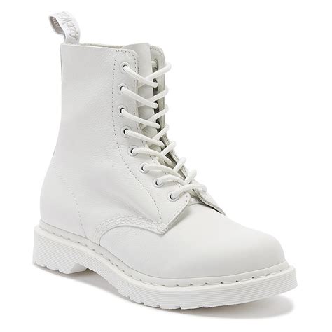 Dr Martens Leather Dr Martens 1460 Pascal Virginia Womens White Mono