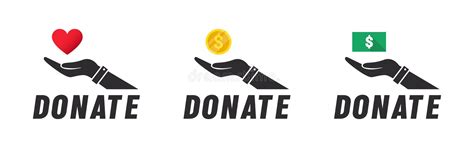 Charity Concept Charity Hands With Hearts And Coin Donation Icon