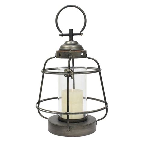 Stonebriar Collection Metal With Glass Insert Lantern Candle Holder