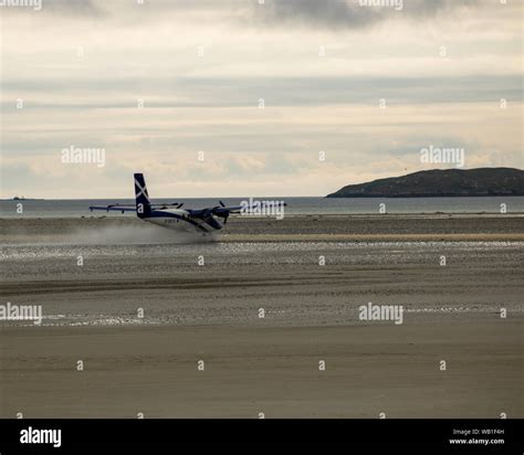 Barra Airport Outer Hebrides Scotland The Loganair Twin Otter