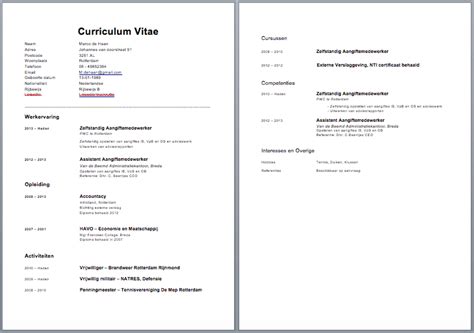 Cv Voorbeeld Curriculum Vitae 5 Gratis Cv Templates Downloaden
