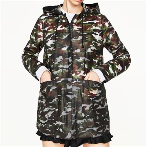 Zara Jackets And Coats Zara Camouflage Rain Jacket Poshmark