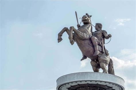 North Macedonia Places Sign On Alexander The Great Statue Admitting He