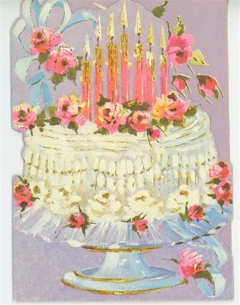 Birthday Cake Vintage Birthday Vintage Birthday Cards Happy