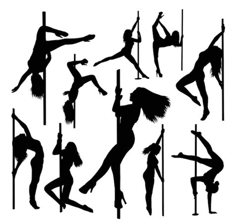 premium vector female pole dance sport silhouette
