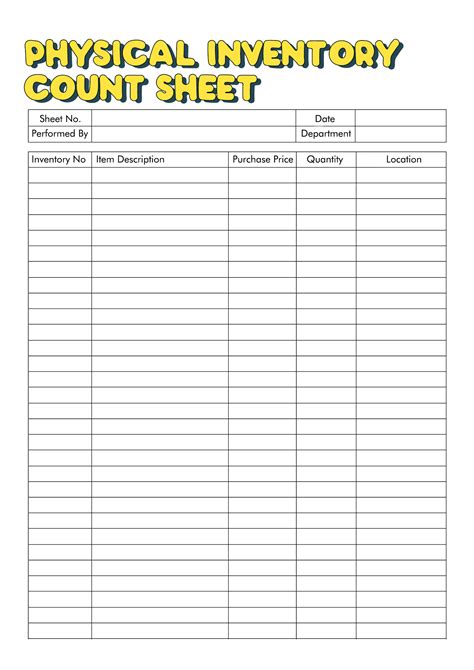 5 Best Images Of Free Printable Inventory Worksheets Free Printable Images